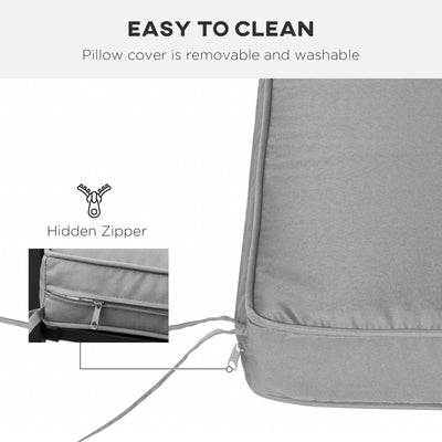 Outsunny 2 Seater Garden Bench Cushion -Light Grey 