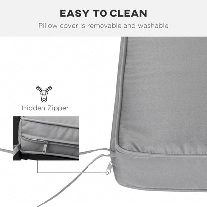 Outsunny 2 Seater Garden Bench Cushion -Light Grey 
