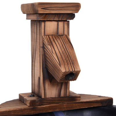 Outsunny Wood Barrel Patio Water Fountain Garden Decorative Ornament Water Feature with Electric Pump 