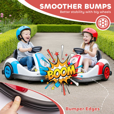 AIYAPLAY Kids Bumper Car with 360-Degree Rotation, 6V Electric Ride On Car with Music and Horn for 3-8 Years Old, Red 