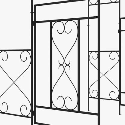 Outsunny Decorative Garden Arch, with Gate - Black