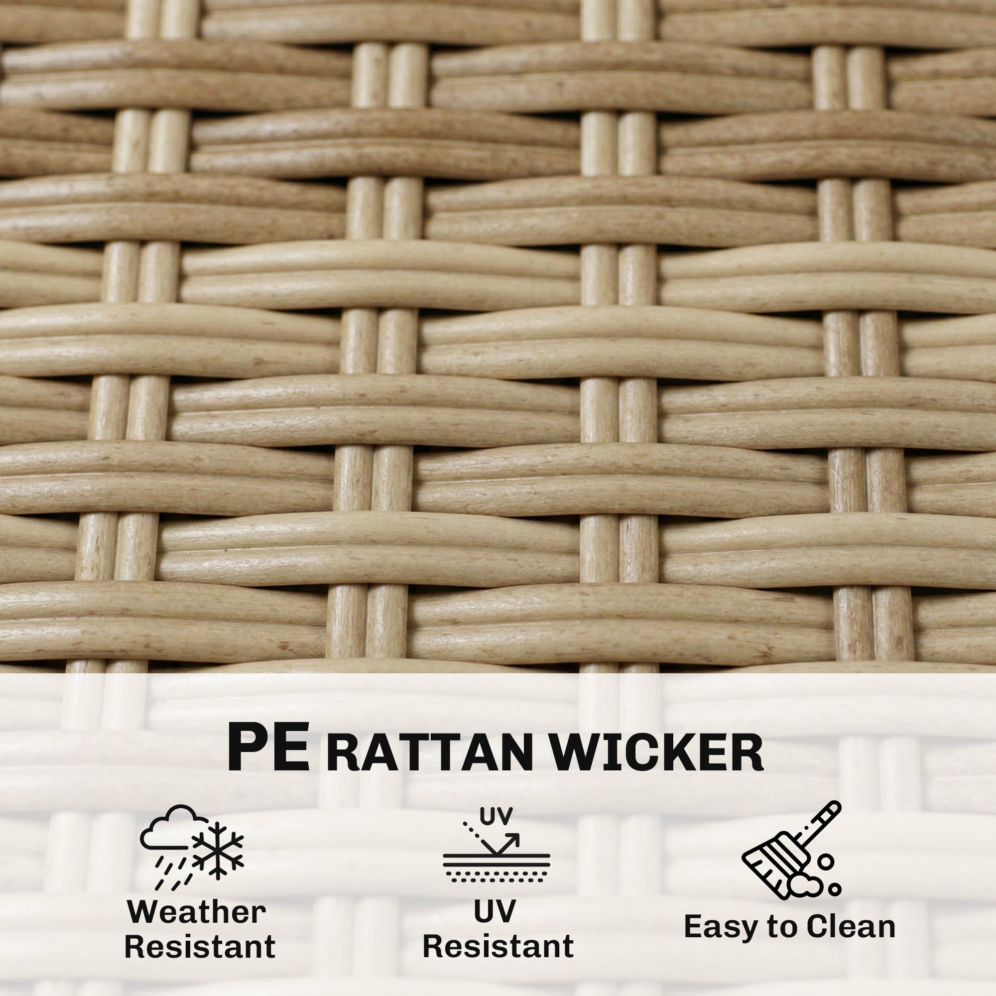 Outsunny 4 Seater Rattan Dining Set with Parasol, 6 Piece Garden Table and Stackable Chairs with Tempered Glass Tabletop 
