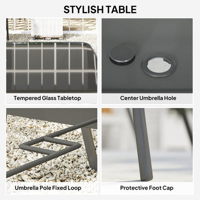 Outsunny Seven-Piece Outdoor Dining Set - Charcoal Grey 