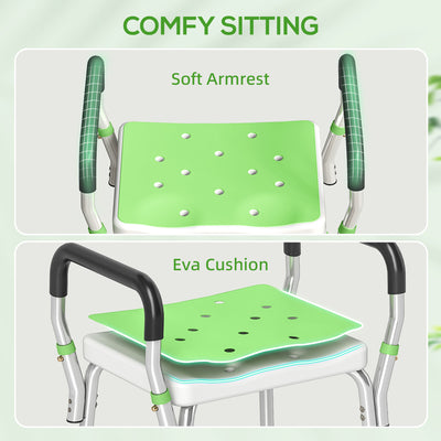 HOMCOM 57-69cm Aluminium Frame Bath Seat 