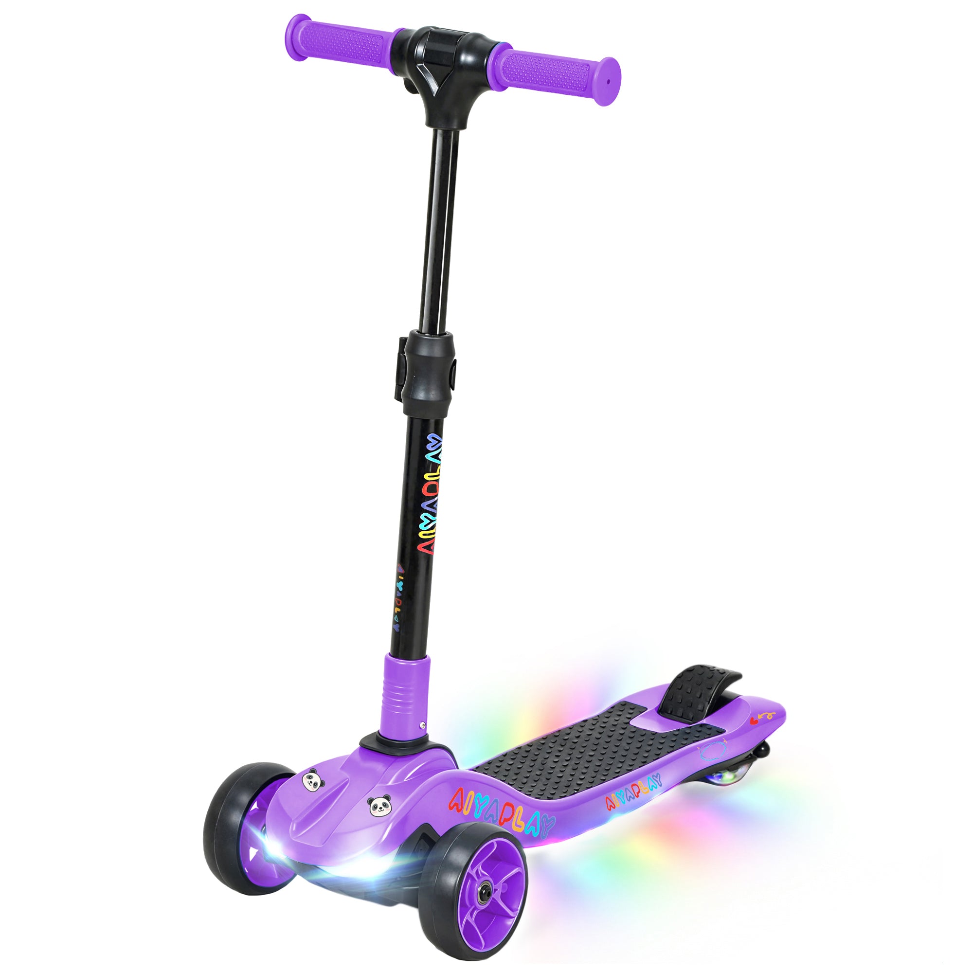 AIYAPLAY Three-Wheel Foldable Electric Scooter for Kids Aged 6-10 Years, Purple 