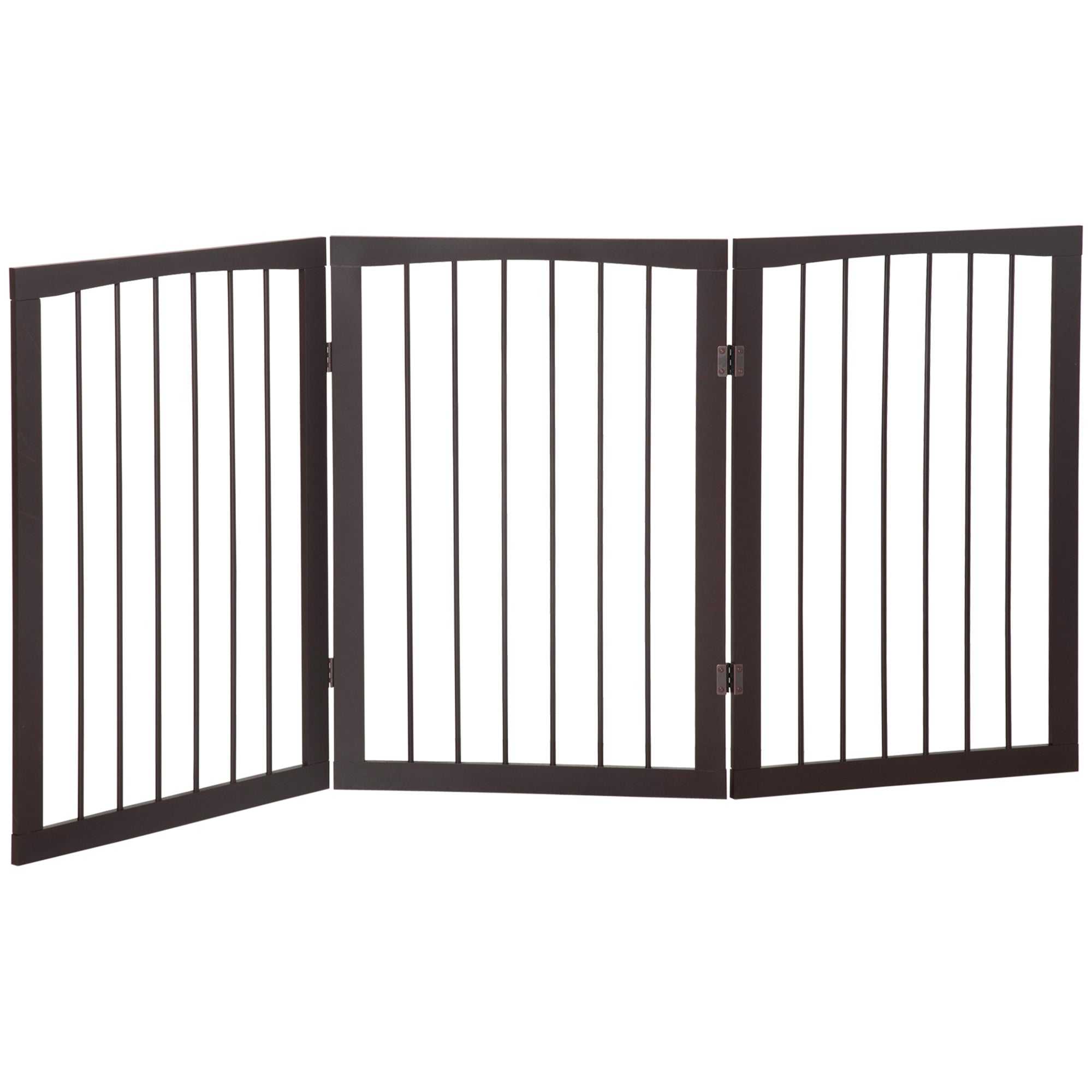 PawHut 3 Panel Stair Gate Foldable Dog Door Gate Indoor Free Standing Safety Gate Pet Barrier 76cm Height 