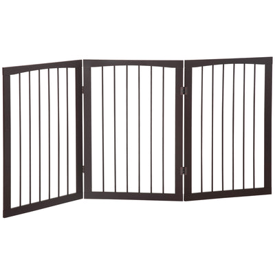PawHut 3 Panel Stair Gate Foldable Dog Door Gate Indoor Free Standing Safety Gate Pet Barrier 76cm Height 