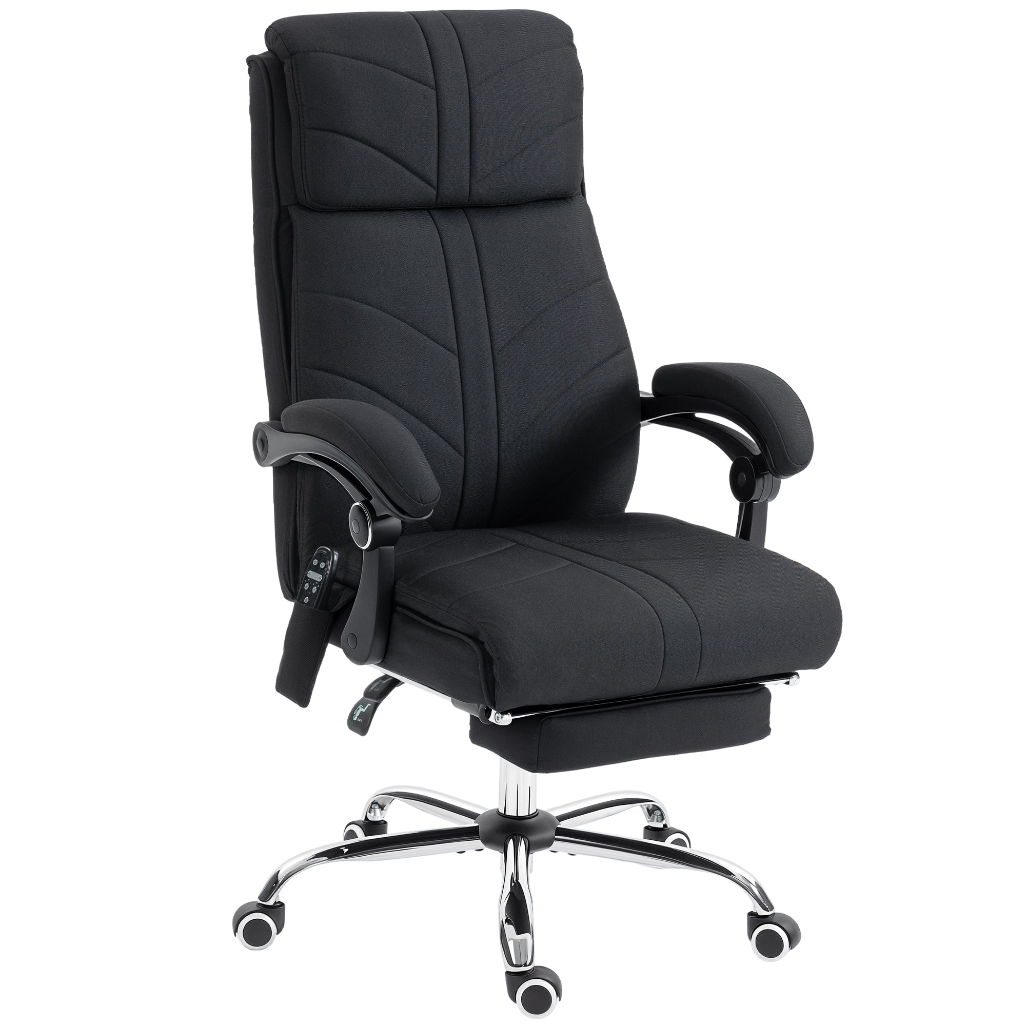 Vinsetto High Back Vibration Massage Office Chair with Footrest, Heated, Black 