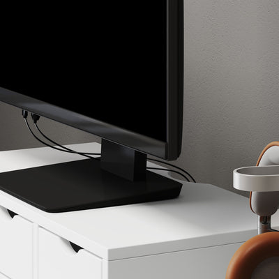 HOMCOM Monitor Stand Riser with 3 Drawers, Monitor Riser for Laptop, Computer, PC, Small Printer, 51 x 24 x 13cm, White 