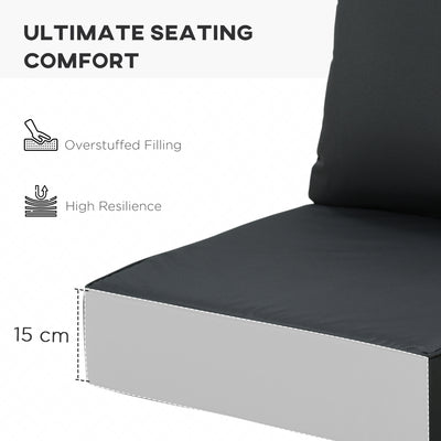 Outsunny Outdoor Seat and Back Cushion Set Patio Deep Seating Chair Replacement Cushion 