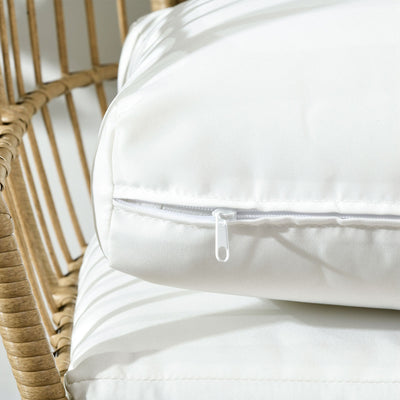 Outsunny Rattan Egg Chair with Cushions and Pillows, Khaki 