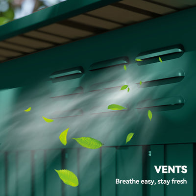 Outsunny 5 x 3.5ft Metal Garden Storage Shed with Effortless Assembly and 2 Pairs of Gloves, Waterproof Outdoor Shed, Green 