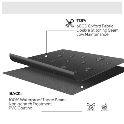 Outsunny Garden Patio Large Furniture Set Round Cover 600D Oxford Waterproof, Ф193 x 80H cm, Black 