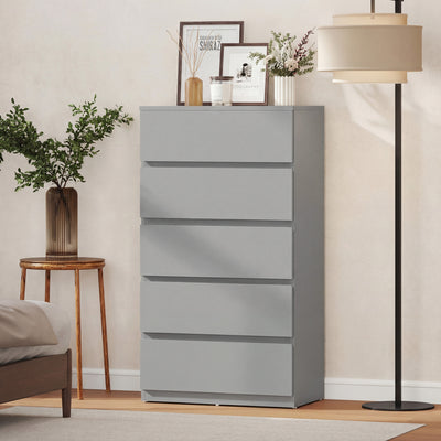 HOMCOM Chest of Drawers, 5-Drawer Storage Cabinets, Modern Dresser, Storage Drawer Unit for Bedroom 
