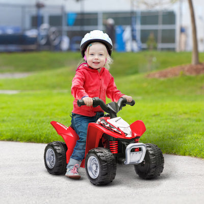 AIYAPLAY Honda Licensed Kids Electric Quad Bike, 6V ATV Ride On for Ages 1.5-3 Years, Red 