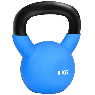 HOMCOM Soft Kettlebell, 8kg Kettle Bell with Non-Slip Handle for Home Gym Weight Lifting and Strength Training, Blue 