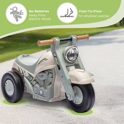 AIYAPLAY Foot To Floor Sliding Kids Ride On Car with Music, Bubble, for Toddler from 2 to 5 Years Old - Cream White 