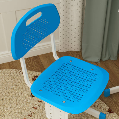 HOMCOM Kids Adjustable Desk and Chair Set, Book Stand, Pen Slot - Blue 
