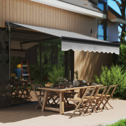 Outsunny 2.5 x 2m Electric Awning with Remote Controller, Aluminium Frame DIY Retractable Awning, UV30+ Sun Shade Canopy for Garden Patio Deck Door Window, Dark Grey 