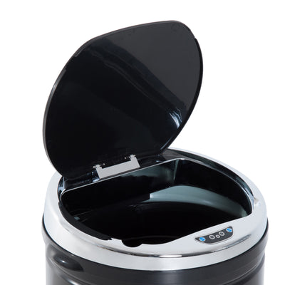 HOMCOM 42L Sensor Bin for Kitchen Waste Automatic Dustbin Motion Detection Dustbin  Stainless Steel Rubbish Can with Bucket, Black 