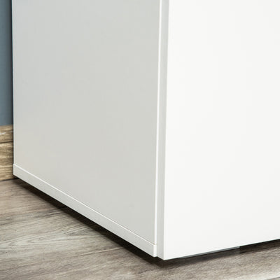 HOMCOM Storage Cabinet w/ Two Shelves Wooden Sideboard Freestanding Kitchen Cupboard Bookcase - White 
