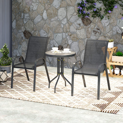 Outsunny Three-Piece Outdoor Garden Set - Black 