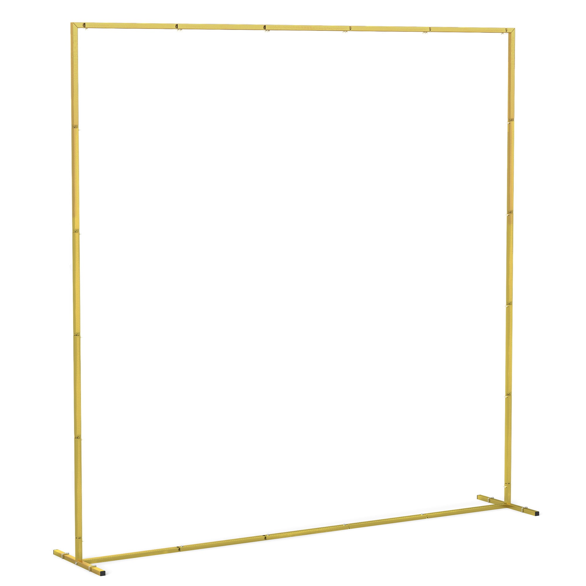 Outsunny Wedding Arch Backdrop Stand, Square Metal Arch Frame with U-shaped Stakes, Gold Wedding Arch, 6.6 FT 