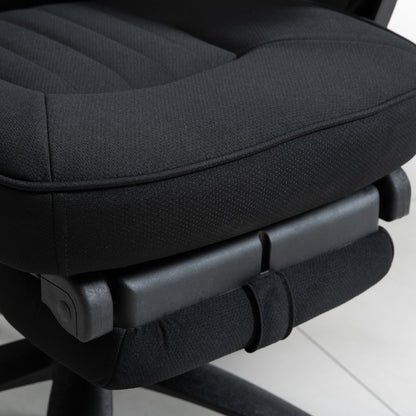 Vinsetto Office Chair with Footrest,High Back Swivel Desk Chair with Adjustable Height and Headrest for Home Office, Black 