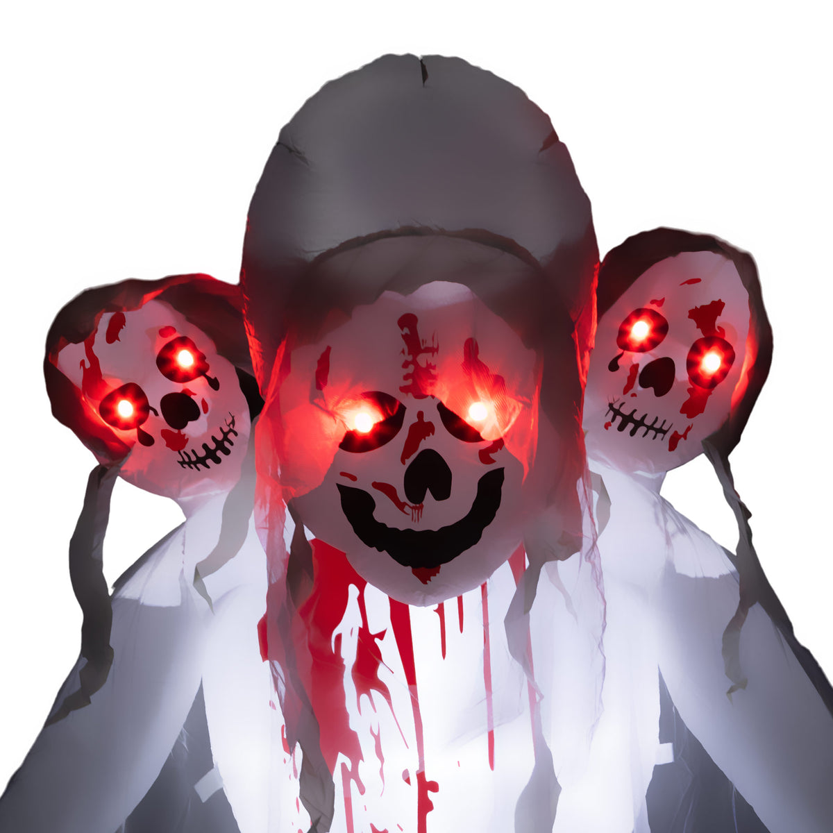 Outsunny 8.9ft Inflatable Three Headed Ghost Halloween Inflatable 
