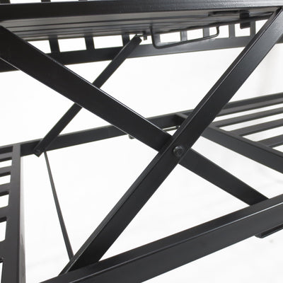 Outsunny Metal Bench W/Table,  150Lx53Wx95H cm 