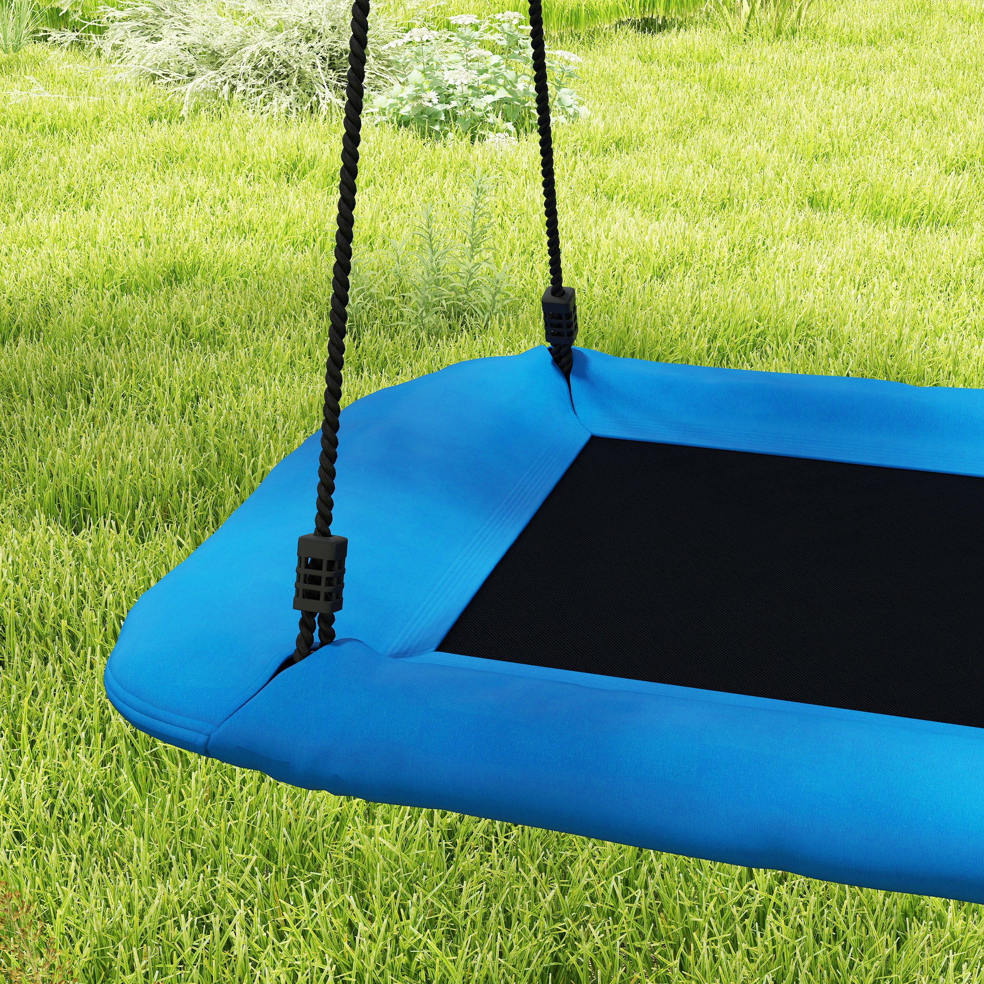 AIYAPLAY Nest Swing with Adjustable Ropes and Tree Straps, Basket Swing for Kids, 300KG Capacity for Indoor Outdoor, Blue 