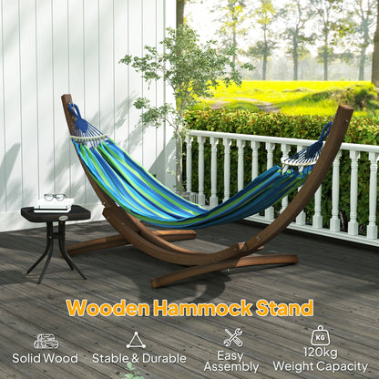 Outsunny 3.25m Wooden Hammock Stand Universal Fit Garden Picnic Camp Accessories, Brown 