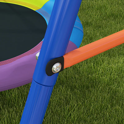 Outsunny Metal Kids Swing Set Nest Swing Seat with A-Frame Structure for Outdoor Use - Multicoloured 