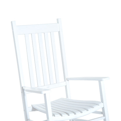 Outsunny Outdoor Porch Rocking Chair Armchair Wooden Patio Rocker Balcony Deck Garden Seat White 
