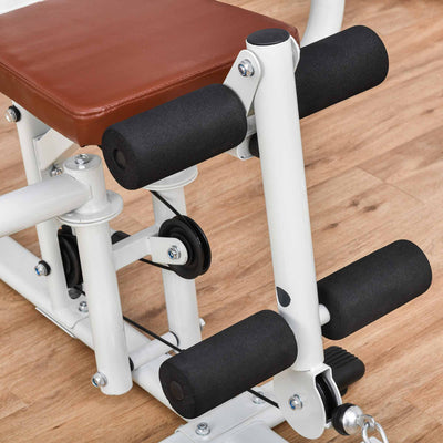 HOMCOM Multifunction Home Gym Weight Training Workout Station Fitness Strength Machine, White 