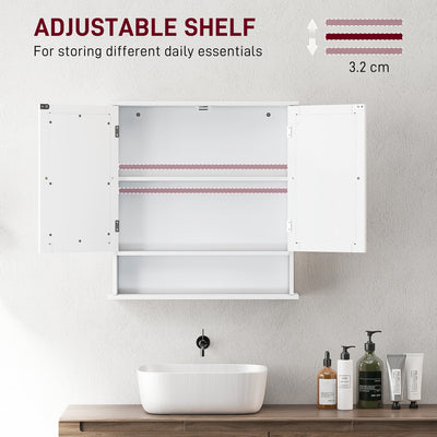 kleankin Bathroom Wall Storage Cabinet - White 
