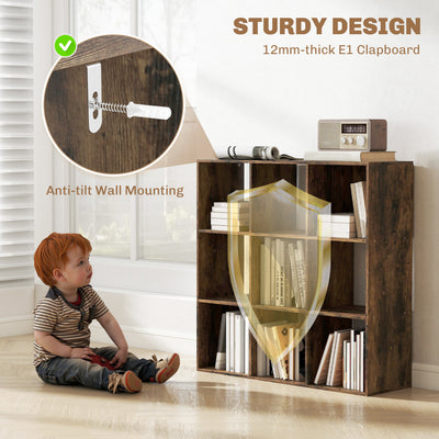 HOMCOM Nine-Cube Storage Shelf - Rustic Brown 