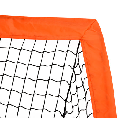 HOMCOM Set of 2 Football Goal Net 6 x 3 ft Foldable Outdoor Sport Training Teens Adults Football with Carrying Bag Orange 