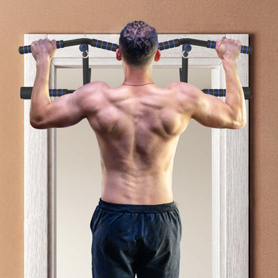 SPORTNOW Multi-Grip Doorway Pull Up Bar with Non-Slip Grips, Chin Up Bar with Anti-Fall Slot for Indoor Gym Upper Body Workout 