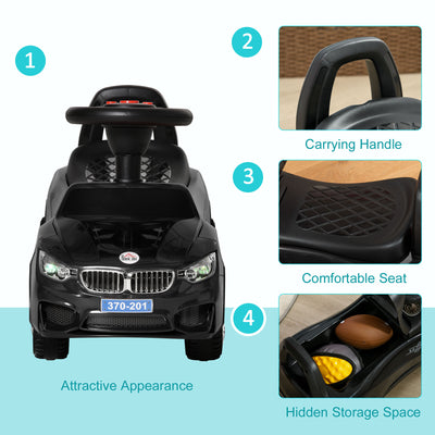 HOMCOM Ride on Car Baby Toddler Walker Foot to Floor Sliding Car Slider Black 