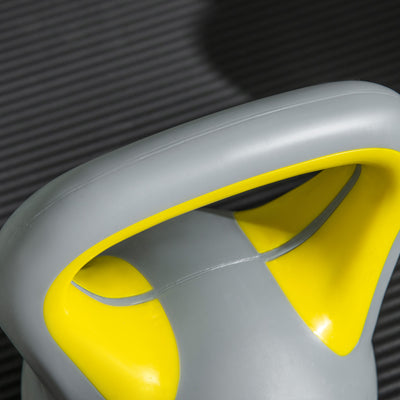 SPORTNOW Kettlebell, 4kg Kettle Bells with Handle for Home Gym Weight Lifting and Strength Training, Yellow and Grey 