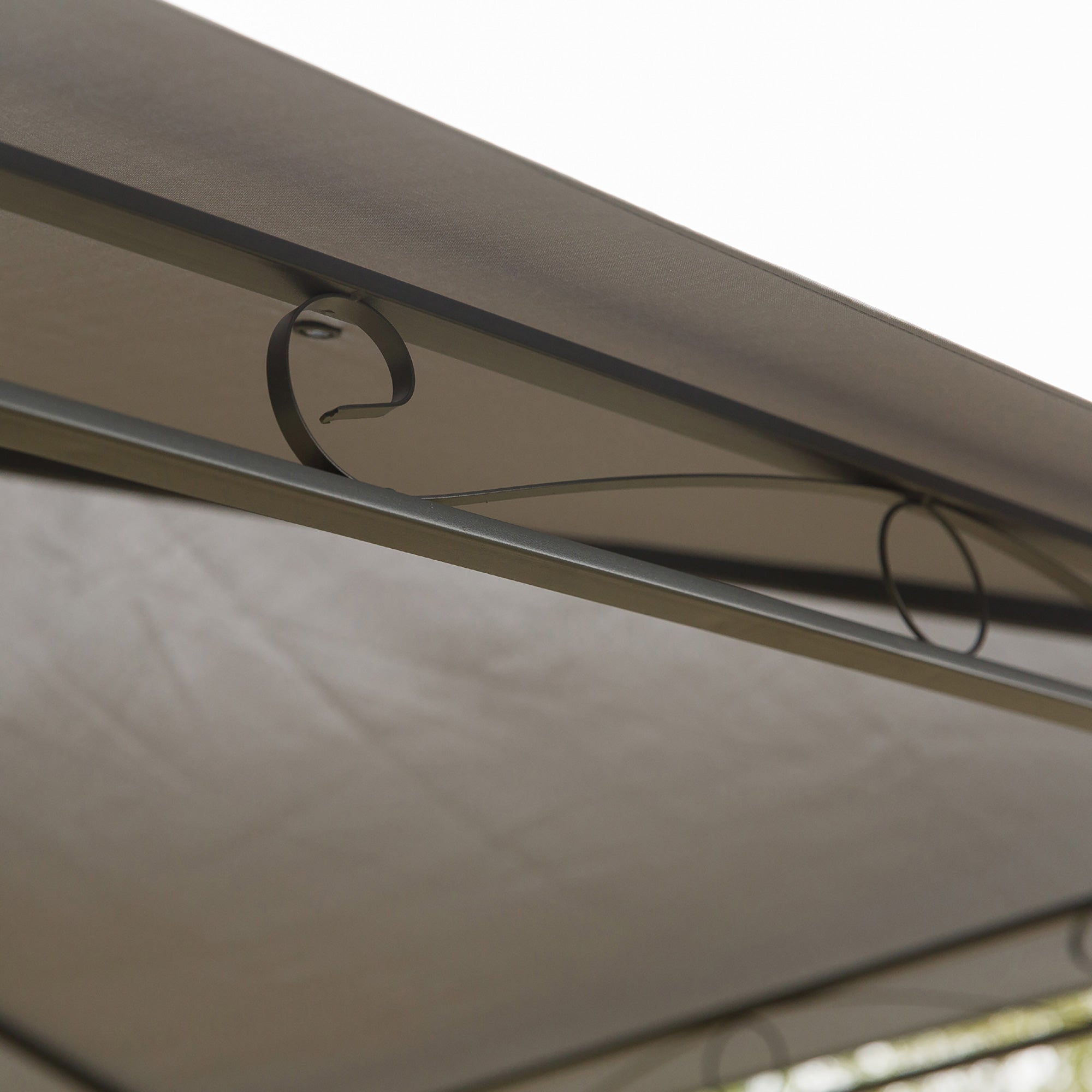 Outsunny 3x3(m) Outdoor Patio Gazebo Steel Canopy Tent Pavilion 2-Tier Roof Top Garden Sunshade Grey 