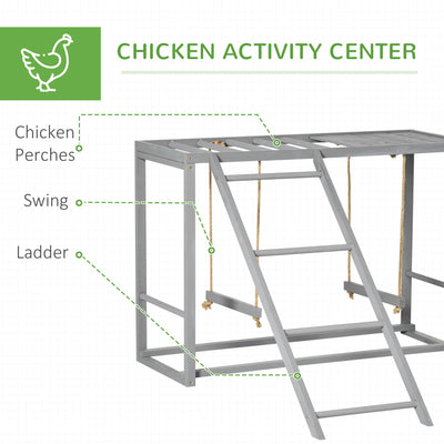 PawHut Walk In Chicken Run with Chicken Activity Shelf and Cover, 2.8 x 5.7 x 2m 