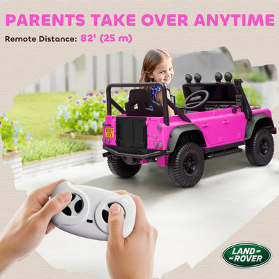 AIYAPLAY Kids Ride On Car with Remote Control, Music, Horn, 4 Spring Suspension Wheels, LED Lights for 3-5 Years Old, Pink 