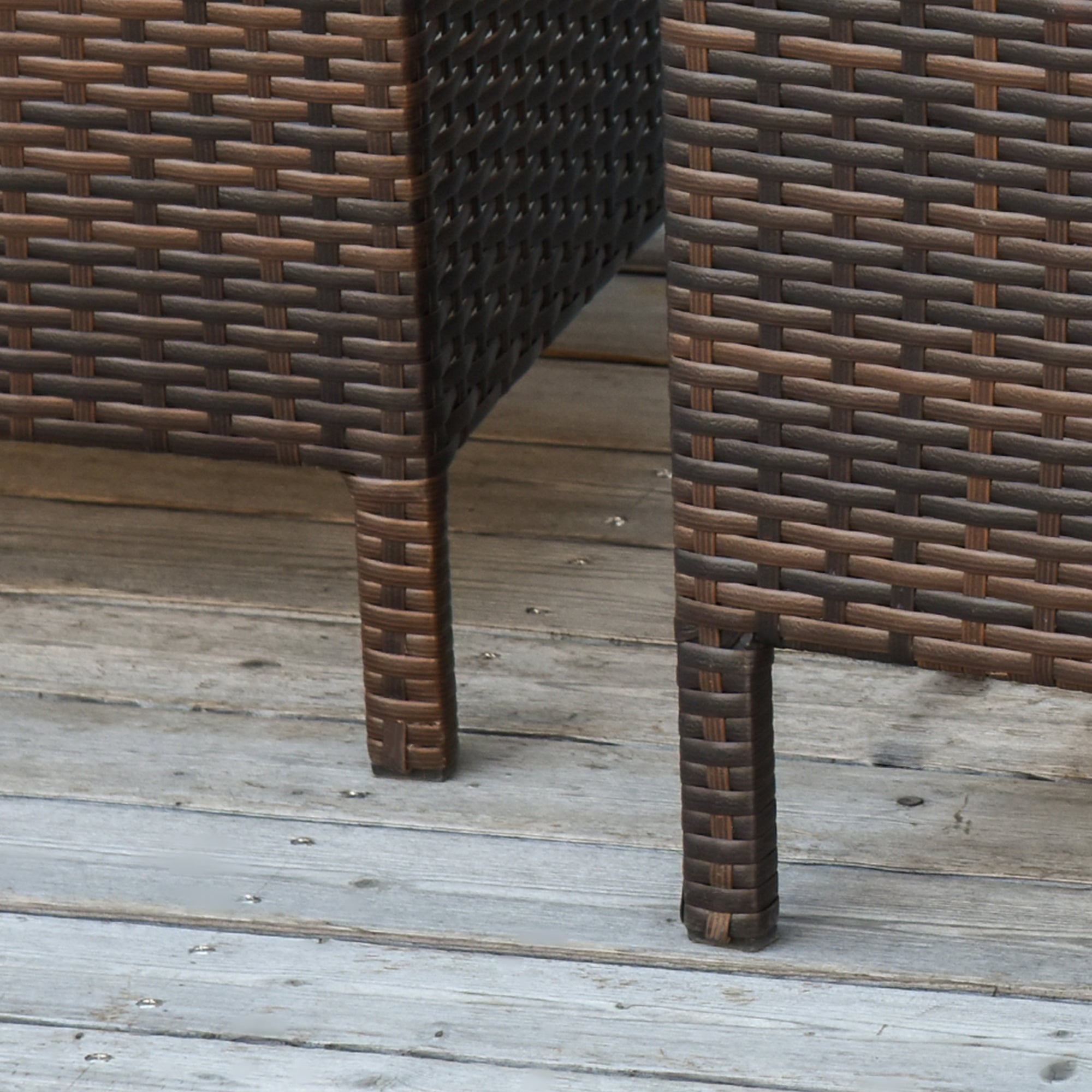 Outsunny 3 Pcs Rattan Nesting Tables Set-Brown 