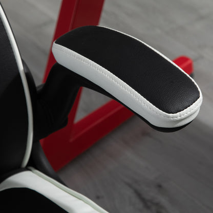 Vinsetto Gaming Chair Ergonomic Computer Chair with Adjustable Height Pedestal Base, Home Office Desk Chair PVC Leather Exclusive Swivel Chair Black 