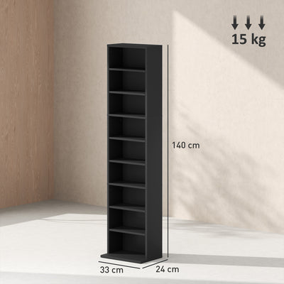 HOMCOM 260 Narrow CD Storage Unit - Black 