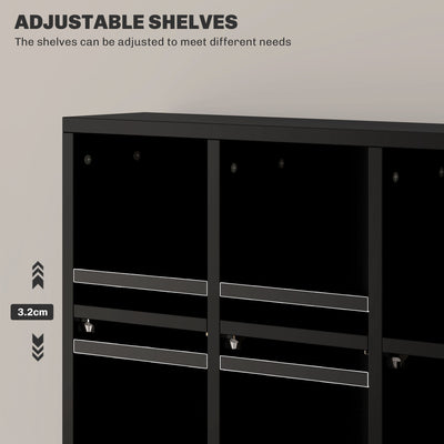 HOMCOM CD Storage Unit with Adjustable Shelves, 89 x 130.5 cm, Black 