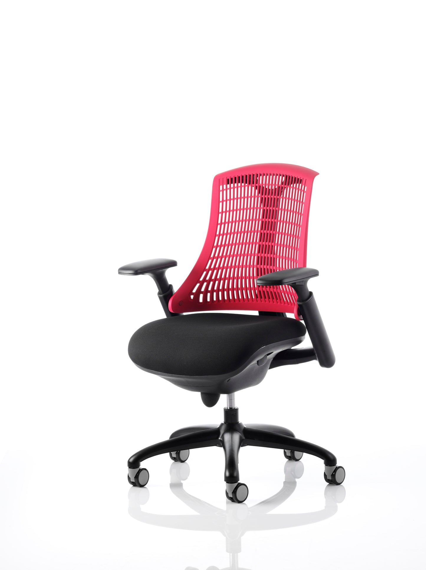 Flex Medium Back Black Frame Task Operator Office Chair with Arms