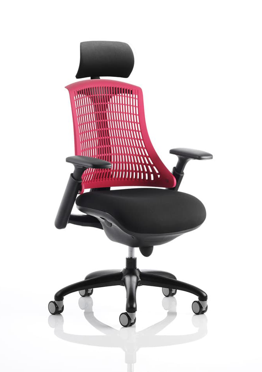 Flex Medium Back Black Frame Task Operator Office Chair with Arms